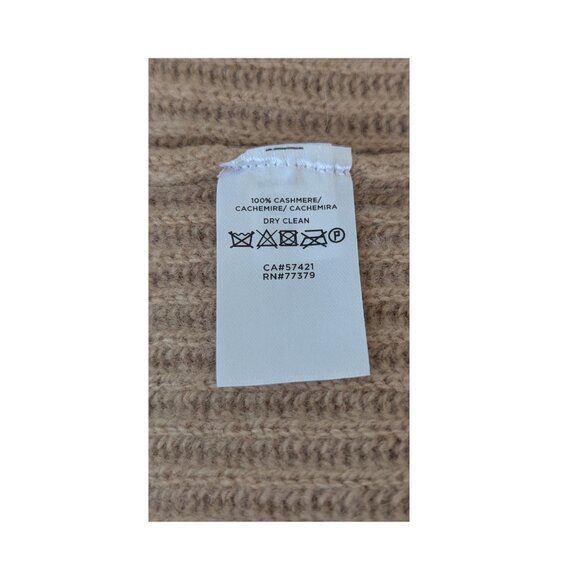 ⭐Ann Taylor 100% Cashmere Ribbed Shawl Collar Cardigan Sz SP Camel Beige EUC - Picture 5 of 6